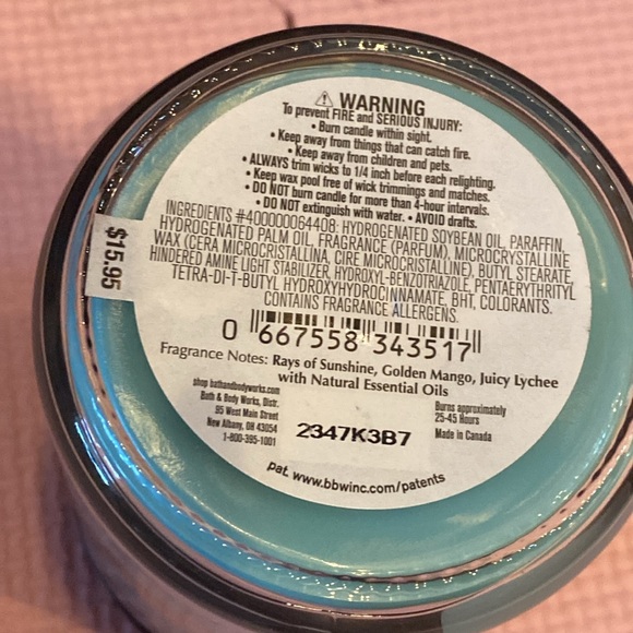 RADIANT SKY BATH AND BODY WORKS SINGLE WICK CANDLE 7 oz - Picture 3 of 5